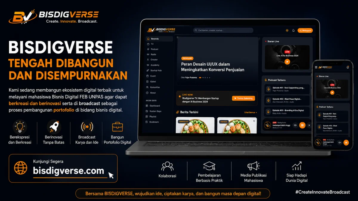 BISDIGVERSE Sedang Dibangun: Ruang Kreativitas, Inovasi, dan Portofolio Mahasiswa Bisnis Digital FEB UNPAS